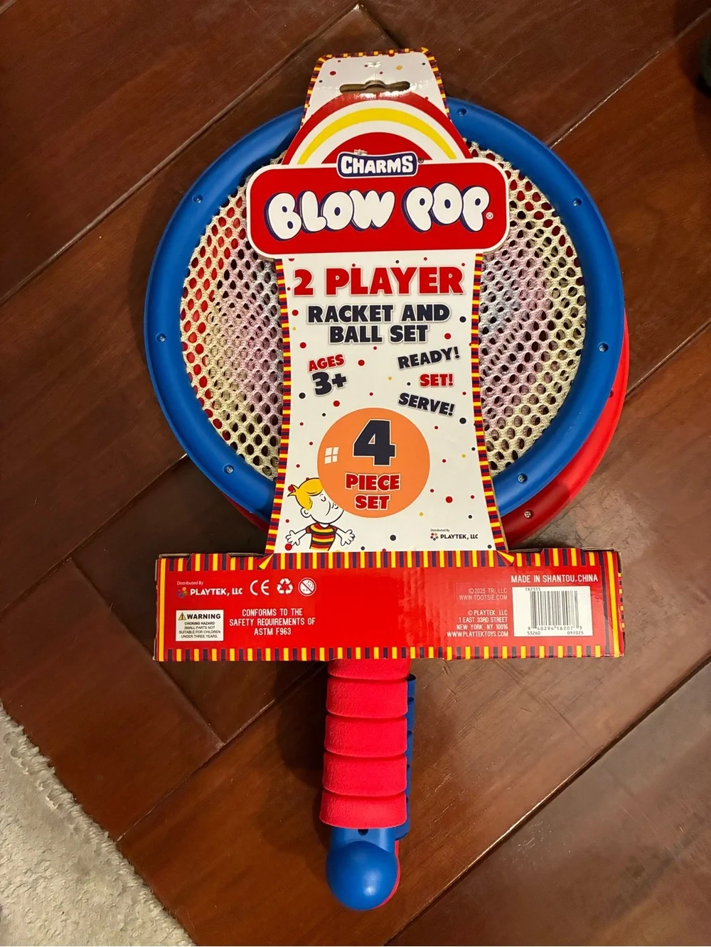 NWT! Charms Blow Pop 2-Player Kids Racket and Ball 4 piece Set. Brand new & fun!